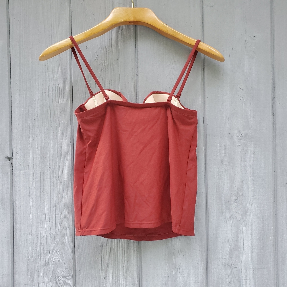 HP🎉 J. Crew Underwire Tankini Swim Top Rust Sz 0 - Picture 11 of 12